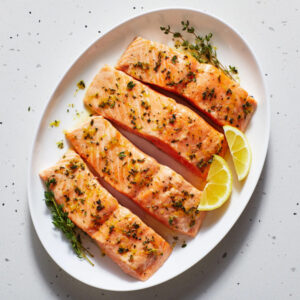 Baked Salmon with Lemon and Thyme
